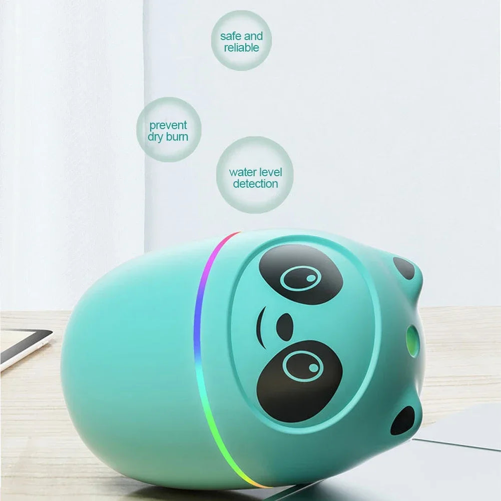 Air Humidifier Cute Panda Aroma Oil Diffuser with Night Light USB Chargeable Cool Mist Sprayer Plants Purifier Humificador