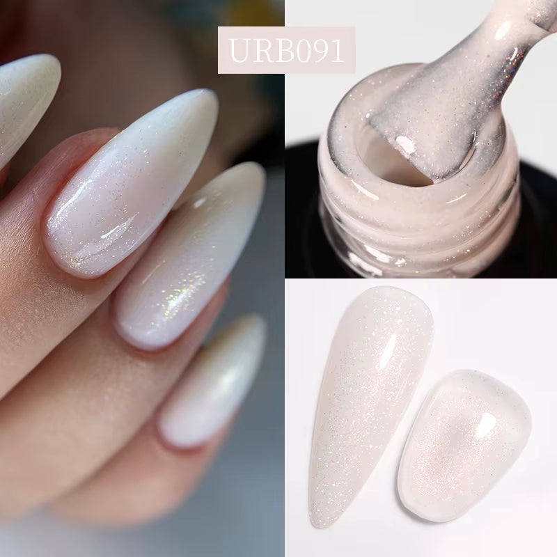 7ML Fiber Rubber Base Gel for Broken Nail Repaired Fiberglass Clear Quick Building UV Construction Gel Soak off Varnish