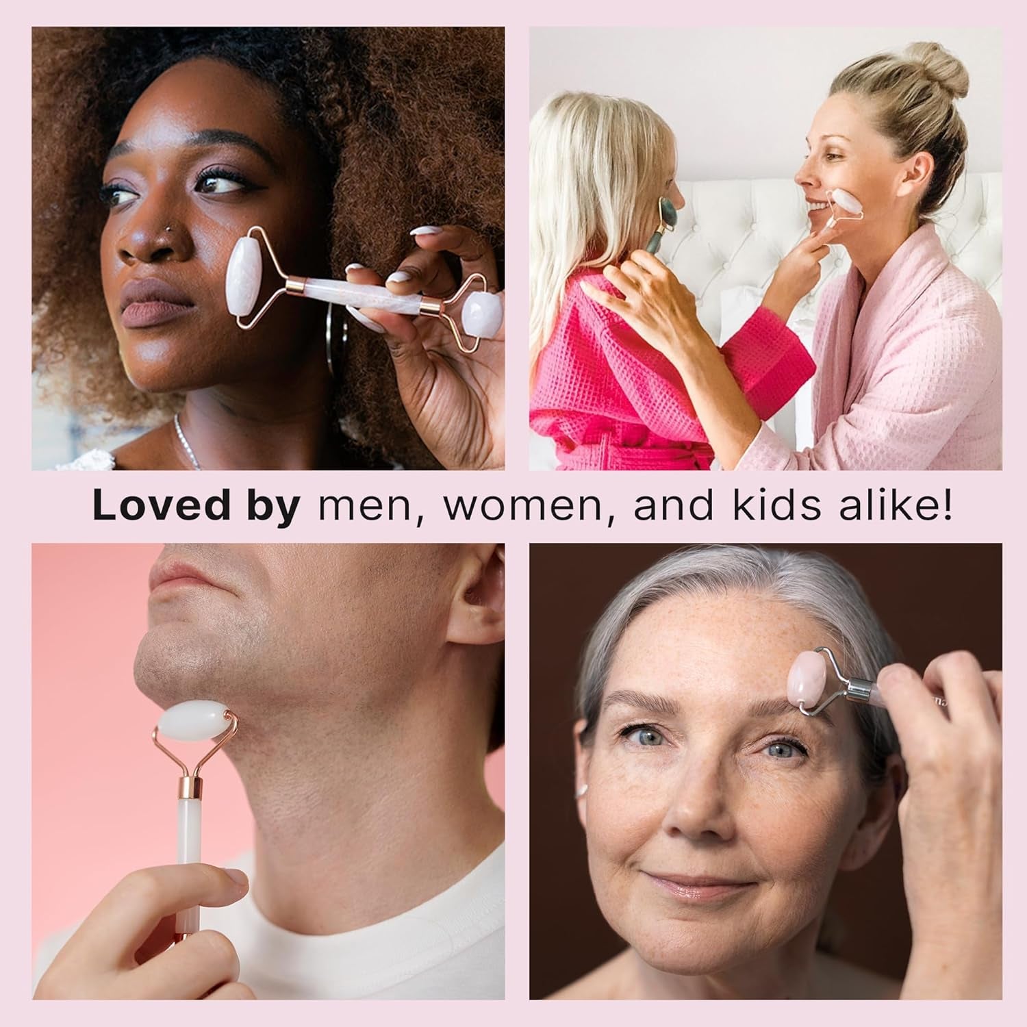 Rose Quartz Face Roller - Relaxation Gifts for Women, Skin Care Tools for Fine Lines and Wrinkles, Teenage Girl Gifts, Beauty Gift Ideas, Face Massager Tools, Facial Tool, Self Care Gift for Women