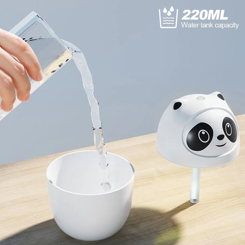 Air Humidifier Cute Panda Aroma Oil Diffuser with Night Light USB Chargeable Cool Mist Sprayer Plants Purifier Humificador