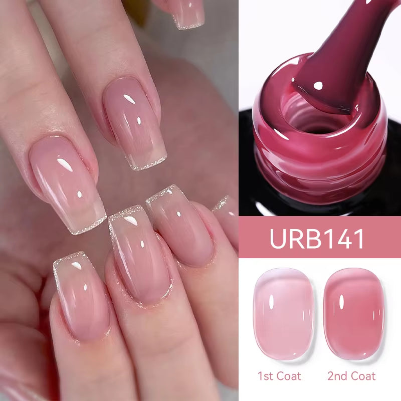 7ML Fiber Rubber Base Gel for Broken Nail Repaired Fiberglass Clear Quick Building UV Construction Gel Soak off Varnish