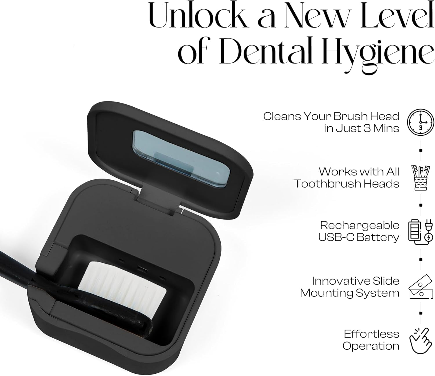 Mondano UV-C Toothbrush Sanitizer and Holder, Toothbrush Case - Manual/Electric Toothbrush Cover for Any Toothbrush Head - Rechargeable Toothbrush Travel Case, Tooth Brush Cover Cap for Home