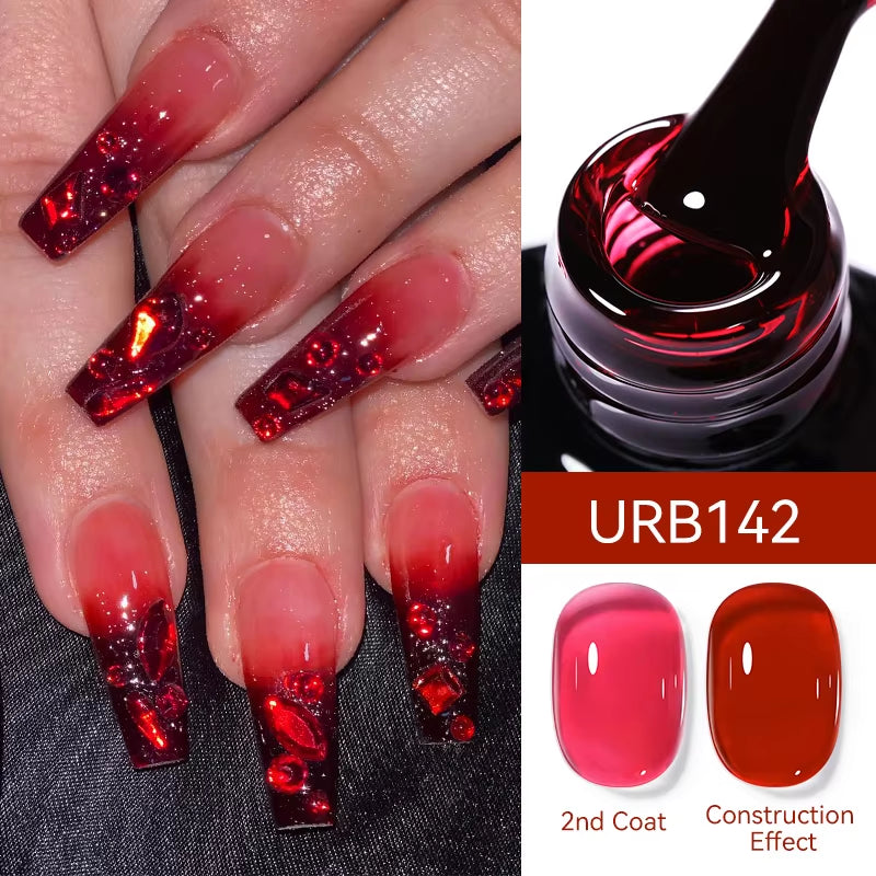 7ML Fiber Rubber Base Gel for Broken Nail Repaired Fiberglass Clear Quick Building UV Construction Gel Soak off Varnish