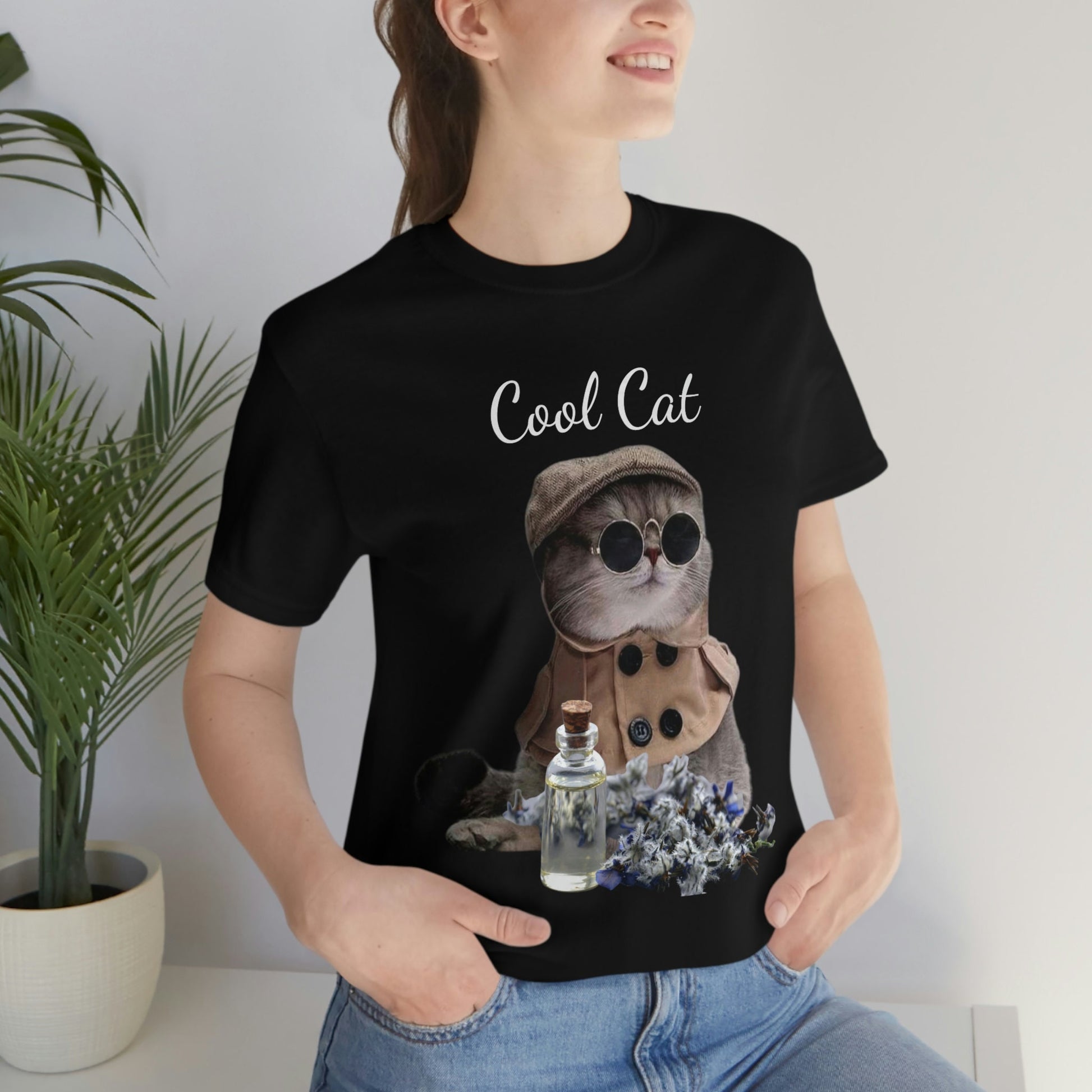 Essential Oil "Cool Cat" 2 Unisex Jersey Short Sleeve Tee