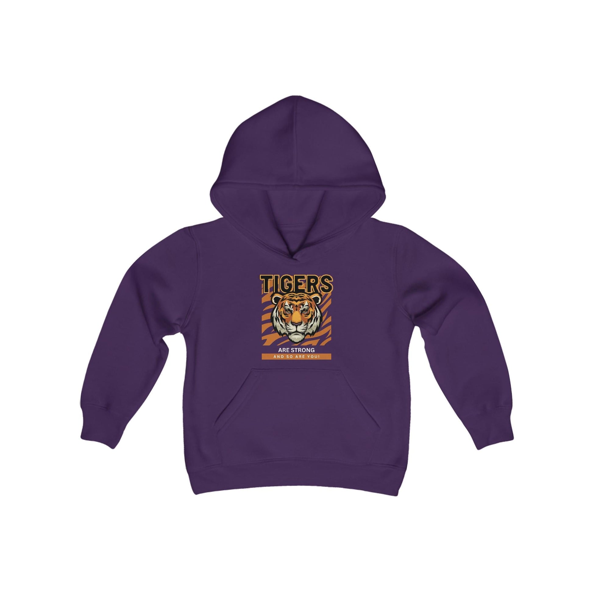 Tigers are Strong and So Are You Youth Blend Hooded Sweatshirt